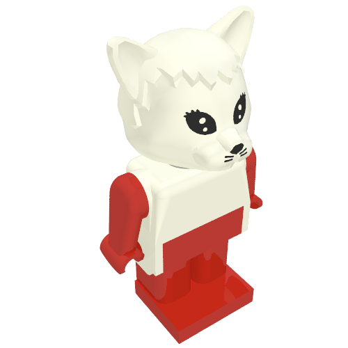 Lego Fabuland Figure Cat 3 / White