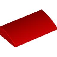 Lego Brick Curved 2 x 4 x 2/3 No Studs, with Bottom Tubes / Red
