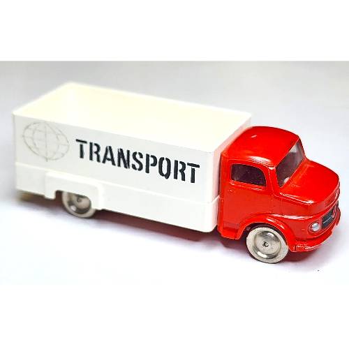 Lego HO Scale Mercedes Box Truck with 'TRANSPORT' Print / White