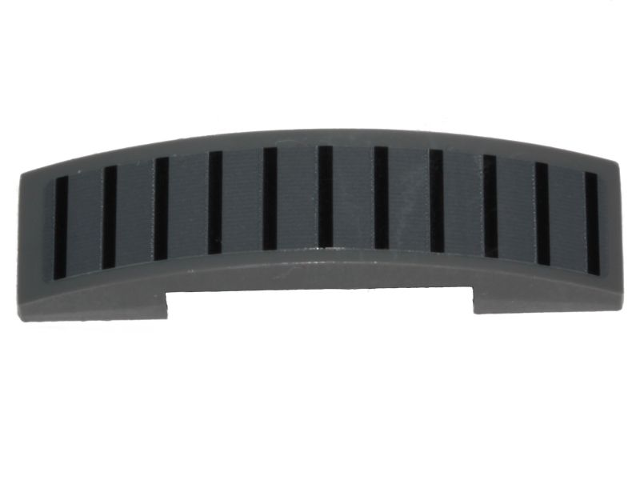 Lego Slope, Curved 4 x 1 x 2/3 Double with Black Stripes on Dark Bluish Gray Background Pattern (Sticker) - Set 75242