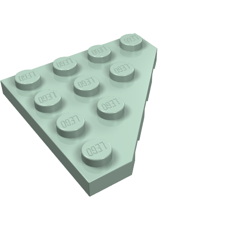 Lego Wedge Plate 4 x 4 Cut Corner / Sand Green