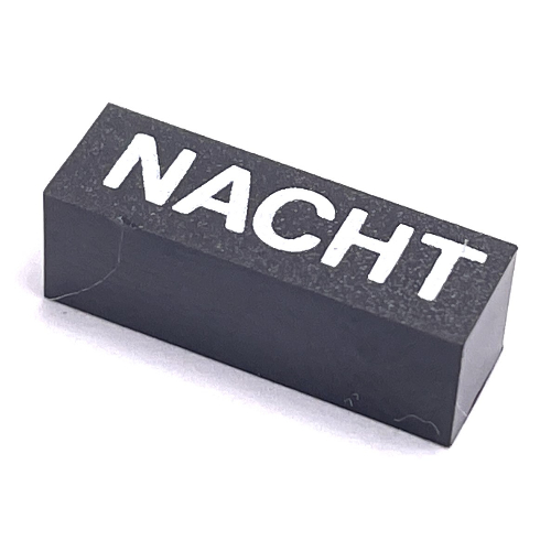Lego Modulex Tile 1 x 3 with White 'NACHT' Print