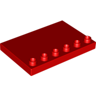 Lego Duplo Plate Special 4 x 6 with Studs on Edge / Red
