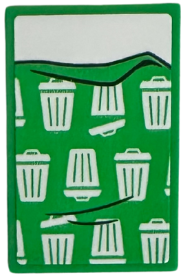Lego Tile 2 x 3 with Blanket with White Trash Cans and Bedsheet Pattern (Sticker) - Set 42652