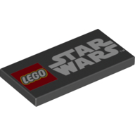 Lego Tile 2 x 4 with 'LEGO STAR WARS' Print