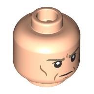 Lego Minifig Head Director Krennic, Dark Tan Eyebrows, Nougat Lines, Stern / Open Mouth Angry / Light Nougat