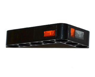 Lego Technic, Liftarm, Modified Bent Thick L-Shape 3 x 5 with Orange Direction Indicators and Headlight Pattern (Stickers) - Set 42053