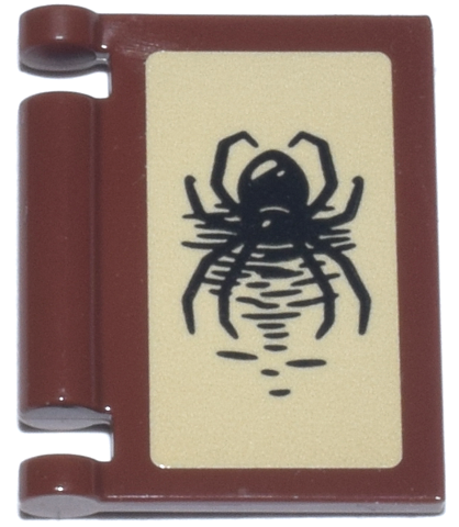 Lego Minifigure, Utensil Book Cover with Black Spider on Tan Background Pattern (Sticker) - Set 76784