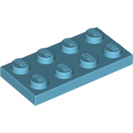 Lego Plate 2 x 4 / Medium Azure