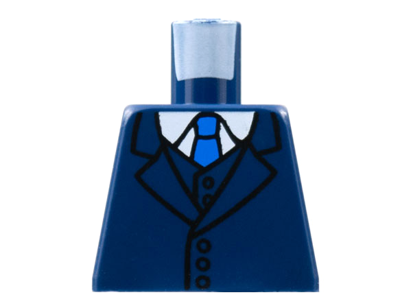 Lego Torso Jacket and Vest, White Shirt, Blue Tie Pattern / Dark Blue