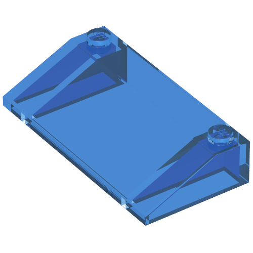 Lego Brick Sloped 33° 3 x 6 / Trans-Dark Blue