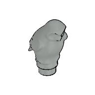 Lego Animal, Bird, Owl Large, Rounded Features / Light Gray