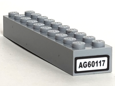 Lego Brick 2 x 10 with 'AG60117' Pattern on End (Sticker) - Set 60117