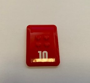 Lego Wedge 6 x 4 x 2/3 Quad Curved with White '10' Pattern (Sticker) - Set 60110