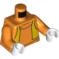 Lego Torso Sweater with Yellow Vest Print (Goofy), Orange Arms, White Hands / Orange
