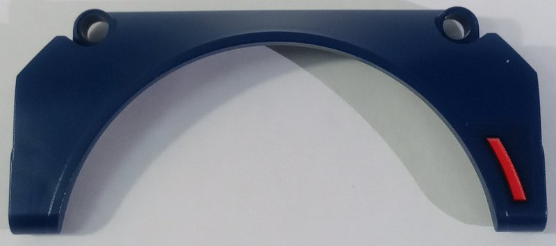 Lego Technic, Panel Car Mudguard Arched #32 11 x 2 x 5 Straight Top with Red Side Light Line Pattern Model Left Side (Sticker) - Set 42154 / Dark Blue