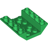 Lego Brick Sloped Inverted 45° 4 x 4 Double with 4 x 2 Recessed, 2 Holes / Green