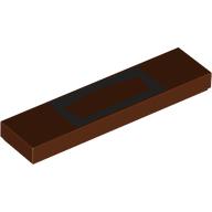 Lego Tile 1 x 4 with Black Goatee Print