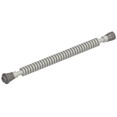 Lego Flexible Ribbed Hose 8mm Ends 12L with Tabbed Dark Bluish Gray Ends / Light Bluish Gray