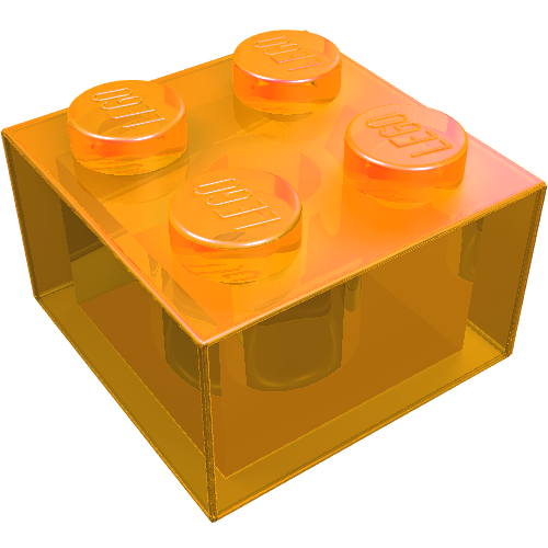 Lego Brick 2 x 2 / Trans-Orange