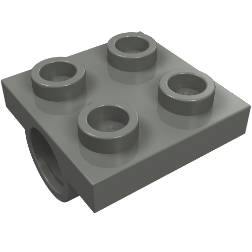 Lego Plate Special 2 x 2 with 2 Pin Holes / Dark Bluish Gray