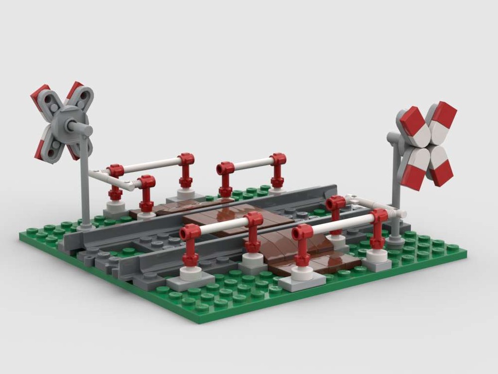 Lego Eisenbahn Fußgänger Bahnübergang - pedestrian railroad level crossing