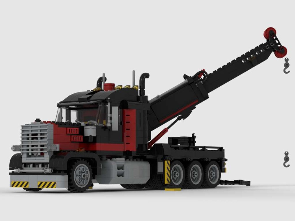 Lego Rotator Tow Truck with V12 Engine in Red
