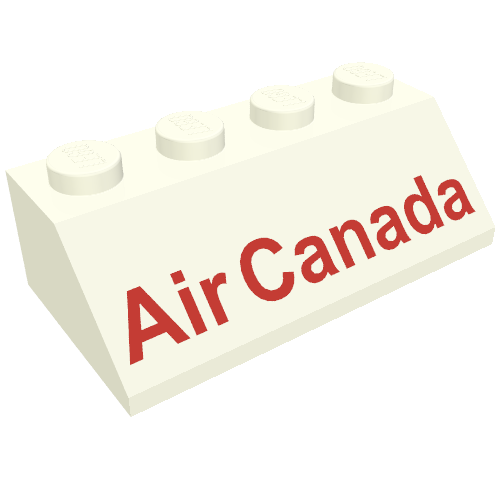 Lego Brick Sloped 45° 2 x 4 with Red 'Air Canada' Print (Set 611-2) / White