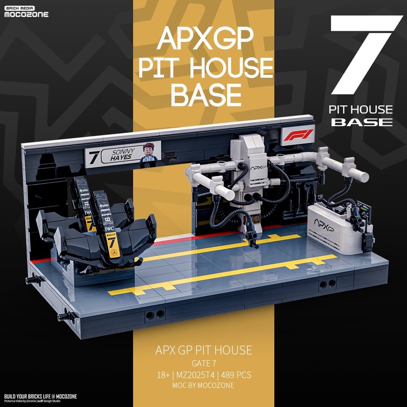 Lego APX GP F1 Pit House Show Base GATE No.7