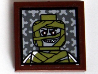 Lego Tile 2 x 2 with Mummy Portrait Pattern (Sticker) - Set 10228