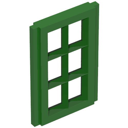 Lego Window Pane 1 x 2 x 3 for Slotted Bricks / Vintage Green
