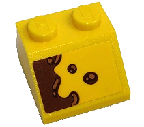 Lego Slope 45 2 x 2 with Reddish Brown Mud Splashes Pattern Model Left Side (Sticker) - Set 75938 / Yellow