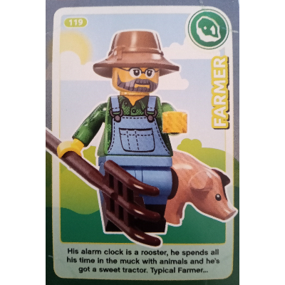 Lego Trading Card, Create The World - Farmer / [No Color/Any Color]