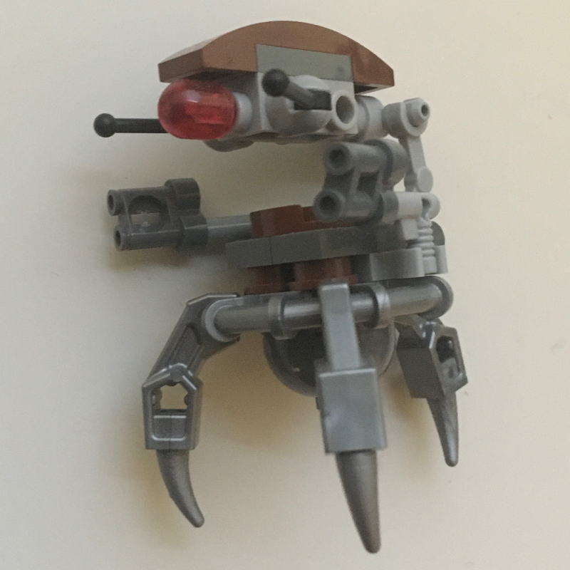 Lego Droideka / Destroyer Droid, Reddish Brown Shell, Flat Silver Legs
