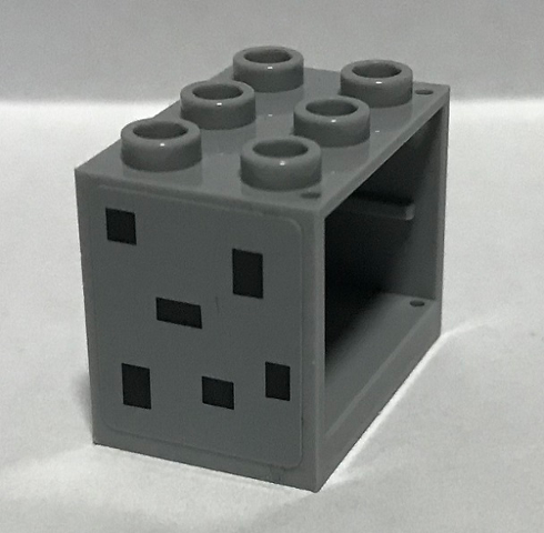 Lego Container, Cupboard 2 x 3 x 2 - Hollow Studs with 6 Black Rectangles Pattern Model Right Side (Sticker) - Set 75826