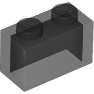 Lego Brick 1 x 2 without Bottom Tube / Trans-Black