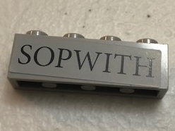 Lego Brick 1 x 4 with Black 'SOPWITH' Pattern on Both Sides (Stickers) - Set 10226