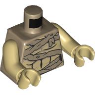 Lego Torso, Dark Tan Mummy Wraps Print, Tan Arms and Hands