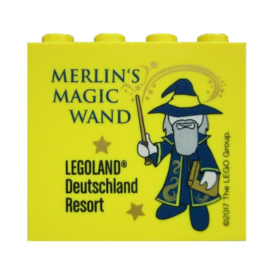 Lego Brick 2 x 4 x 3 with 'LEGOLAND Deutschland Resort MERLIN'S MAGIC WAND' Print