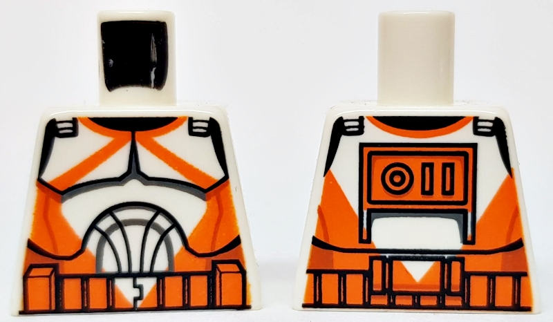 Lego Torso SW Armor Clone Trooper with Orange Markings Pattern (Clone Wars) / White