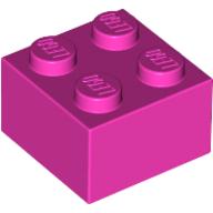Lego Brick 2 x 2 / Dark Pink