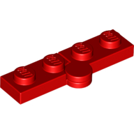Lego Hinge Plate 1 x 4 Swivel Top / Base - Solid Clip [Complete Assembly] / Red