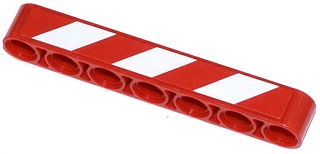 Lego Technic, Liftarm Thick 1 x 7 with Red and White Danger Stripes Thin Pattern Model Right Side (Sticker) - Set 42024