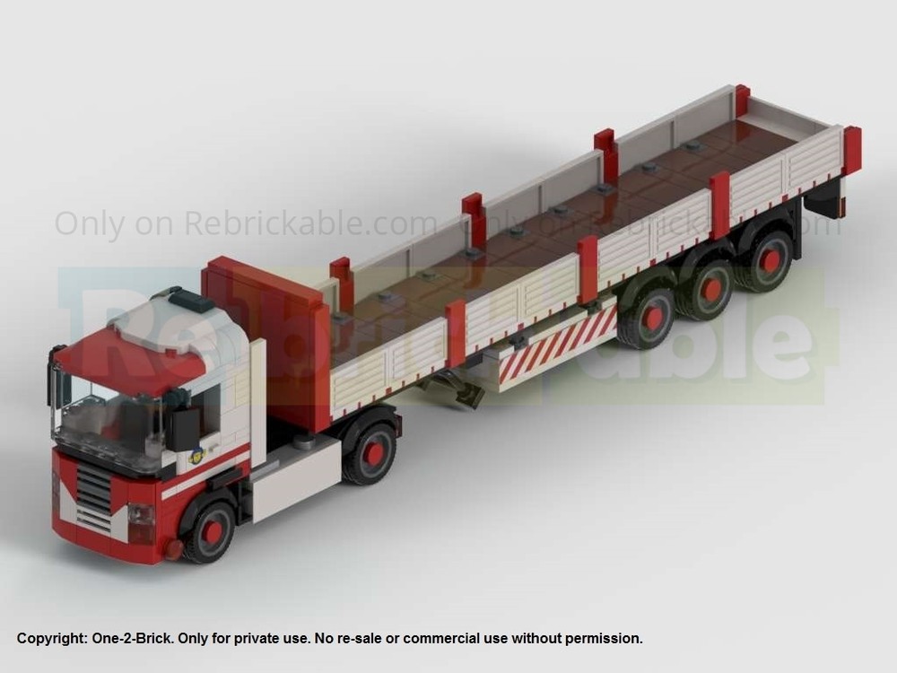 Lego 13.6m Curtain-Side Flatbed Trailer Truck