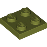Lego Plate 2 x 2 / Olive Green