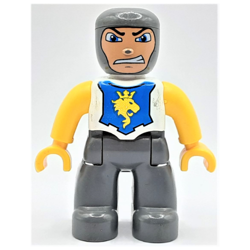Lego Duplo Figure with Rounded Head with Dark Bluish Gray Legs, Yellow Arms and Hands