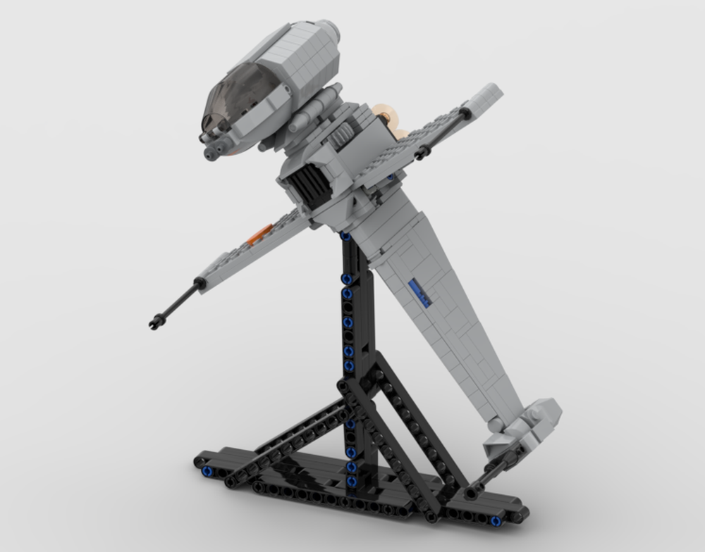 Lego B-wing with geared wings and cockpit