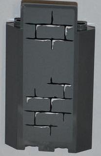 Lego Panel 3 x 3 x 6 Corner Wall without Bottom Indentations with Dark Bluish Gray Bricks Pattern (Sticker) - Set 4194 / Dark Bluish Gray