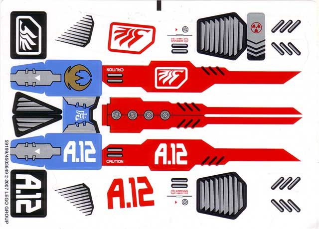 Lego Sticker Sheet for Set 8106-1