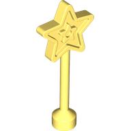 Lego Duplo Wand, with 5 Pointed Star Top / Bright Light Yellow